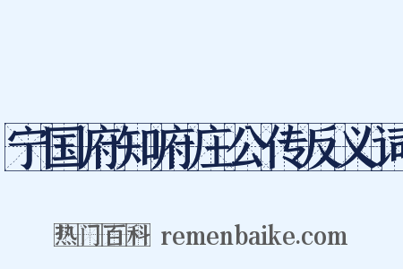 宁国府知府庄公传反义词是什么意思的图片